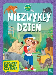 Okładka książki NIEZWYKŁY DZIEŃ DUŻE LITERY OPOWIADANIA DO NAUKI CZYTANIA
