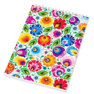 Opakowanie Notes FOLK na spirali - format A5 - łowicki biały