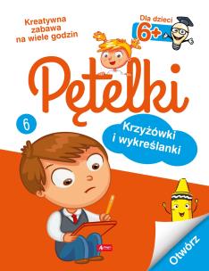 Okładka książki Pętelki. Krzyżówki i wykreślanki 6+