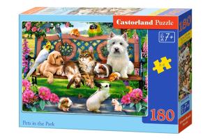 Puzzle 180 Pets in the Park CASTOR. Wydawca: Castorland. Multiszop.pl Opakowanie Puzzle 180 Pets in the Park CASTOR