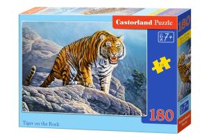 Puzzle 180 Tiger on the rock CASTOR. Wydawca: Castorland. Multiszop.pl Opakowanie Puzzle 180 Tiger on the rock CASTOR