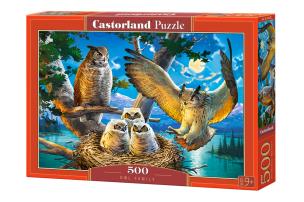 Puzzle 500 Owl Family CASTOR. Wydawca: Castorland. Multiszop.pl Opakowanie Puzzle 500 Owl Family CASTOR