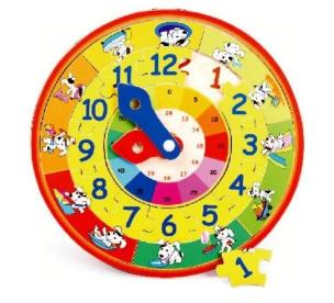 Opakowanie Puzzle drewniane Zegar z pinezkami - Szczeniak