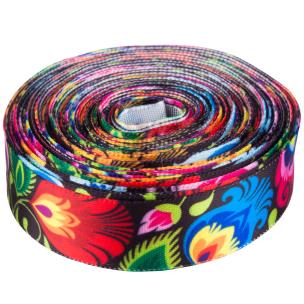 Opakowanie TASIEMKA DEKORACYJNA FOLK ROLKA 10M ŁOWICKA CZARN