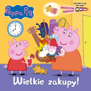 Okładka książki WIELKIE ZAKUPY ŚWINKA PEPPA MAGICZNE OBRAZKI