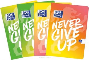 Opakowanie Zeszyt A5/60K kratka Never Give Up (5szt) OXFORD