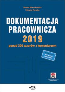Okładka książki Dokumentacja pracownicza 2019