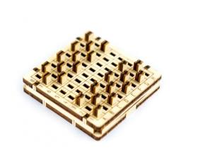 Opakowanie Drewniana gra podróżna 3D Warcaby