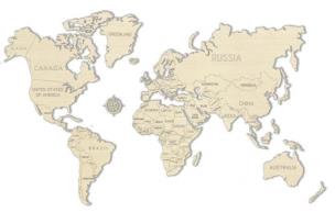 Opakowanie Drewniane puzzle 3D Mapa Świata L