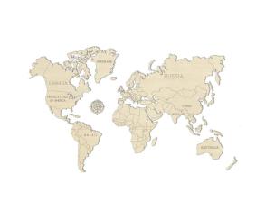 Opakowanie Drewniane puzzle 3D Mapa Świata XL