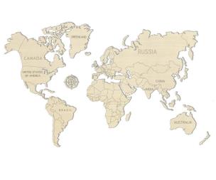 Opakowanie Drewniane puzzle 3D Mapa Świata XXL
