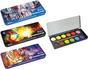 Opakowanie Farby akwarelowe 12 kolorów metal box