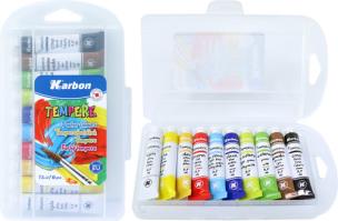 Opakowanie Farby Tempera 7,5ml 10 kolorów KARBON