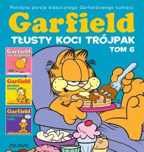 Garfield T.6 Tłusty koci trójpak. Autor: Jim Davis. Multiszop.pl Okładka książki Garfield T.6 Tłusty koci trójpak