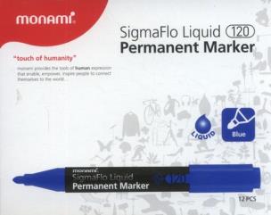 Opakowanie Marker permanentny Monami SigmaFlo 120 niebieski 12 sztuk