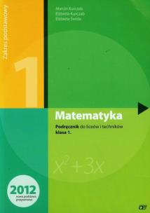 Okładka książki Matematyka LO 1 podr. ZP Świda NPP w.2012 OE