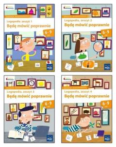 Opakowanie Owocna edukacja Zestaw Logopedia Będę mówić poprawnie Zeszyt 1-4