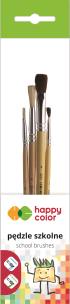 Opakowanie Pędzle szkolne mix włosia A 4szt HAPPY COLOR