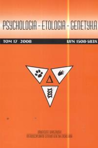 Opakowanie Psychologia etologia genetyka Tom 13/2006