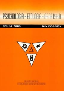 Opakowanie Psychologia etologia genetyka Tom 14/2006