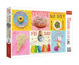 Opakowanie Puzzle 1000 Neon Color Line - Słodki tydzień TREFL