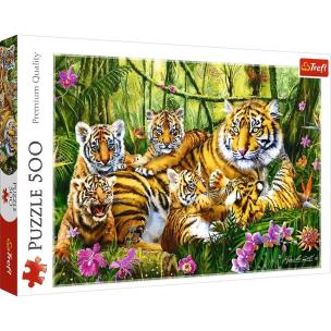 Opakowanie Puzzle 500 Rodzina tygrysów TREFL