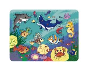 Opakowanie Puzzle drewniane pinezki Ocean 8 el,