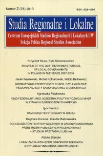 Opakowanie Studia Regionalne i Lokalne 2 (76) /2019