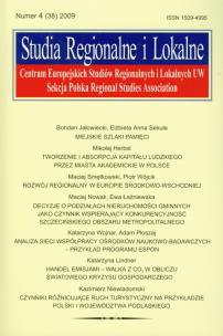 Opakowanie Studia Regionalne i Lokalne 4(38) 2009