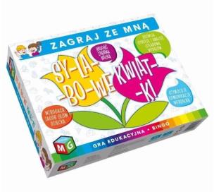Sylabowe kwiatki - gra edukacyjna. Wydawca: MULTIGRA. Multiszop.pl Opakowanie Sylabowe kwiatki - gra edukacyjna