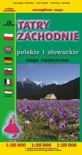 Okładka książki Tatry Zachodnie Polskie i Słowackie mapa turystyczna 1;25 000