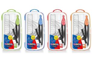 Opakowanie ZESTAW GEOMETRYCZNY 8 ELEMENTOWY – 4 KOLORY COLORINO SCHOOL