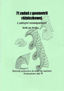 Okładka książki 71 zadań z geometrii rózniczkowej...