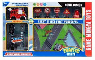 Opakowanie Auto strażackie światło/dźwięk + mata + akcesoria