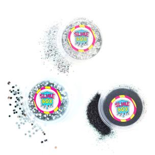 Opakowanie BROKATY ZESTAW NR 10 - 3 KOLORY (SREBRNY/SREBRNE GWIAZDKI/CZARNY)