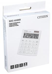 Kalkulator biurowy CITIZEN SDC-810NRWHE, 10-cyfrowy, 127x105mm, biały. Wydawca: Citizen Systems. Multiszop.pl Opakowanie Kalkulator biurowy CITIZEN SDC-810NRWHE, 10-cyfrowy, 127x105mm, biały
