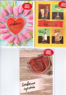 Opakowanie Karnet A5 grająco-świecący Serdeczne życzenia MIX