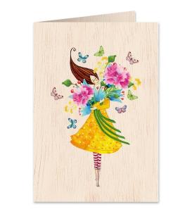 Opakowanie Karnet drewniany C6 + koperta Bukiet