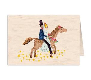 Opakowanie Karnet drewniany C6 + koperta Ślub koń