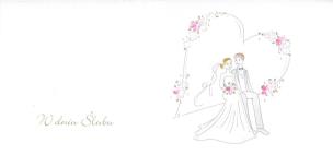 Opakowanie Karnet Ślub DL S19 - Para Młoda serce