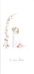 Opakowanie Karnet Ślub DL S22 - Para Młoda róż