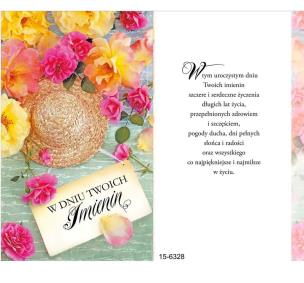 Opakowanie Karnet Życzenia imieniny + koperta ARGUS