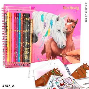 Opakowanie KOLOROWANKA MISS MELODY Z ZESTAWEM KREDEK 5757A
