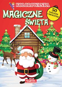 Okładka książki MAGICZNE ŚWIĘTA KOLOROWANKA Z NAKLEJKAMI