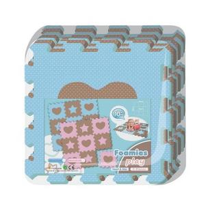 Opakowanie Mata piankowa niebiesko-beżowa Serca 9 elementów