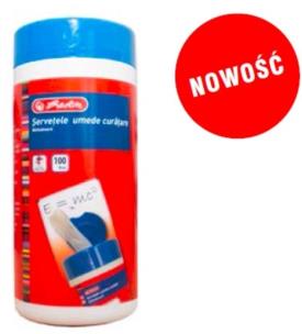 Opakowanie Mokre chusteczki czyszczące do tablic suchościera.