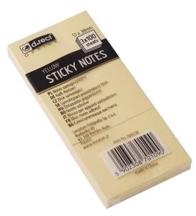 Opakowanie Notes samoprzylepny 51x38mm żółty D.RECT