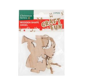 Opakowanie Ozdoba dekoracyjna drewniany anioł zawieszka 2szt