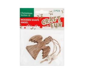 Opakowanie Ozdoba dekoracyjna drewniany anioł zawieszka 2szt