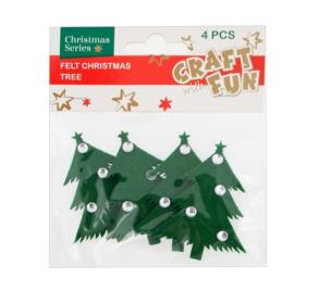 Opakowanie Ozdoba dekoracyjna filcowa choinka 4szt